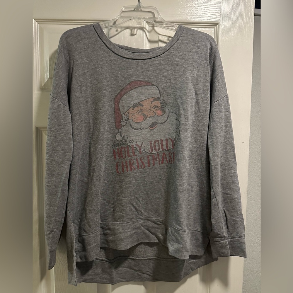 Gray Santa Christmas Sweatshirt